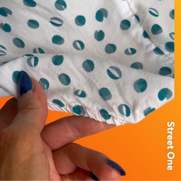 White and Green Polka Dot Women's Top - Picture 8 of 11